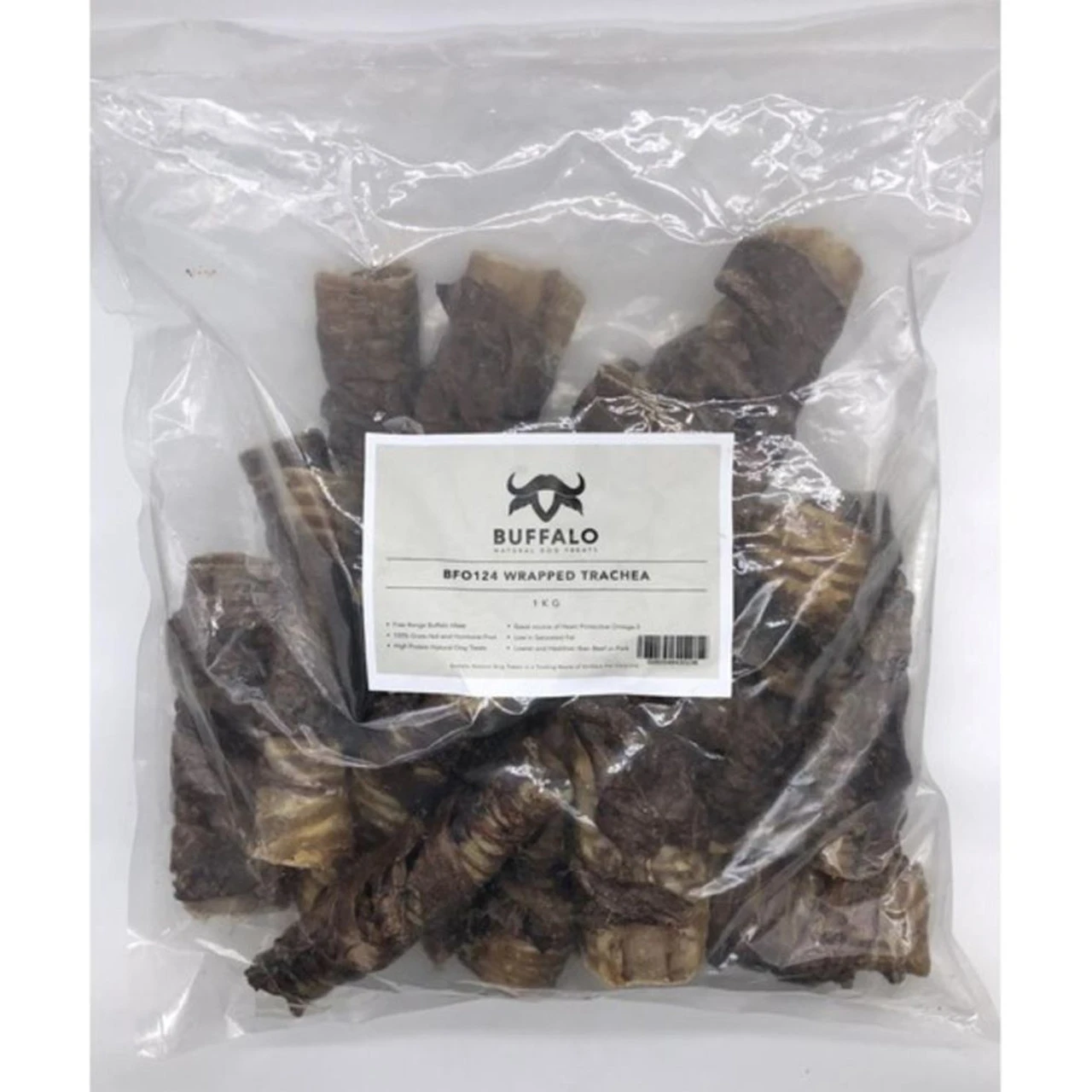 Buffalo Natural Dog Treats Buffalo Wrapped Trachea 1kg