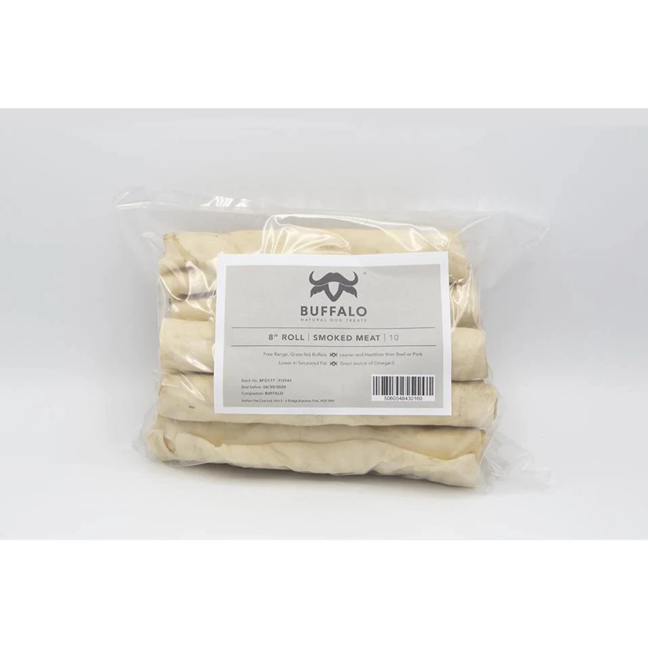 Buffalo Natural Dog Treats Buffalo 8" Roll (pack Of 10)