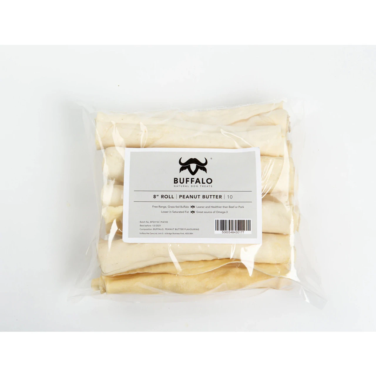 Buffalo Natural Dog Treats Buffalo 8" Roll (pack Of 10) - Image 2