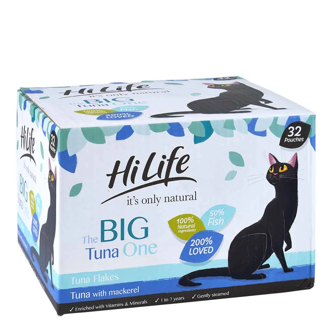 HiLife It's Only Natural Cat Pouch Multipack The Big Tuna One In Jelly 32x70g - Image 2