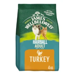 James Wellbeloved Adult Dry Cat Food, Hairball Turkey, 4kg