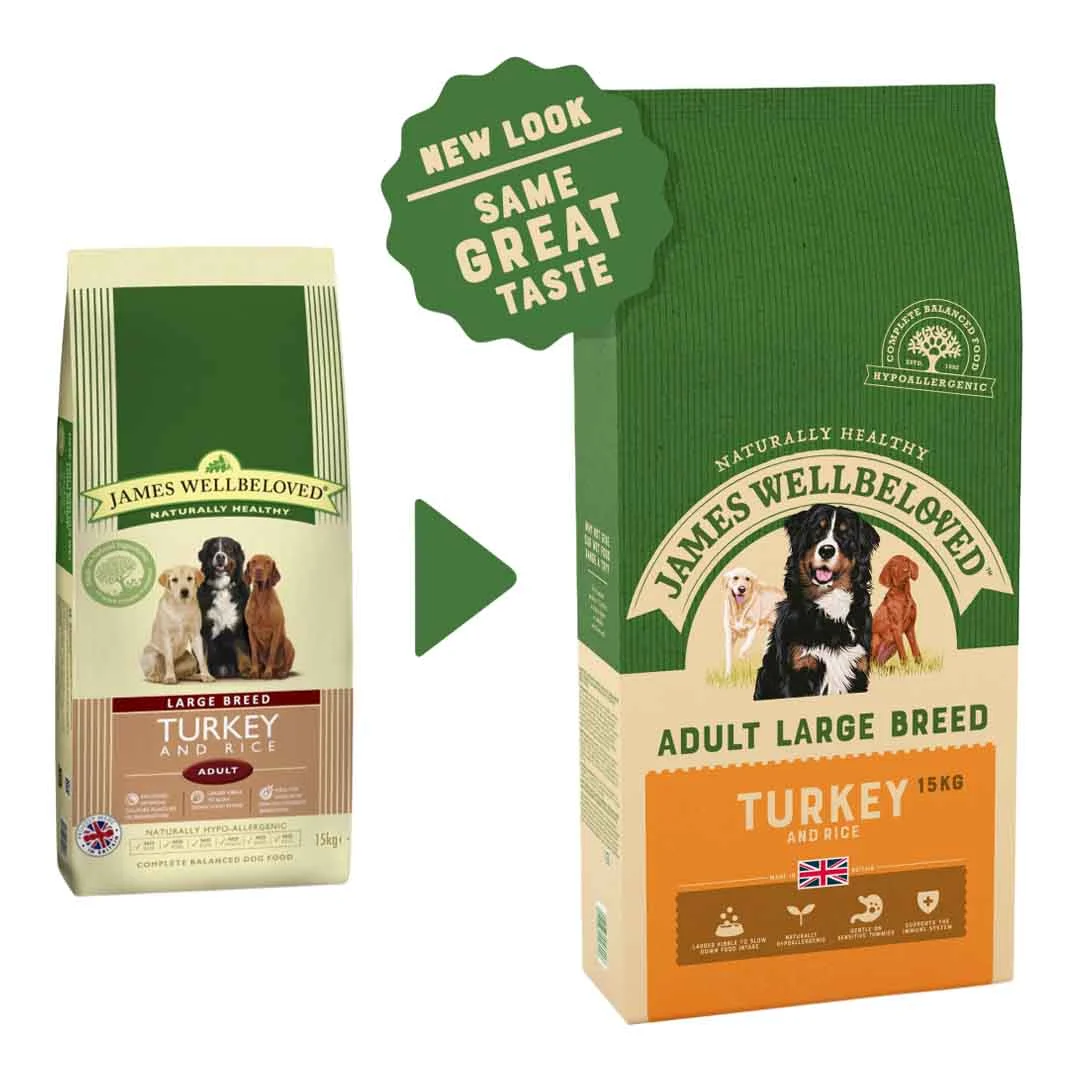 James Wellbeloved Dog Large Breed Adult Turkey & Rice 15kg - Image 2