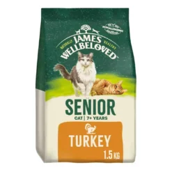 James Wellbeloved Dry Cat Food For Seniors, Turkey & Rice, 1.5kg