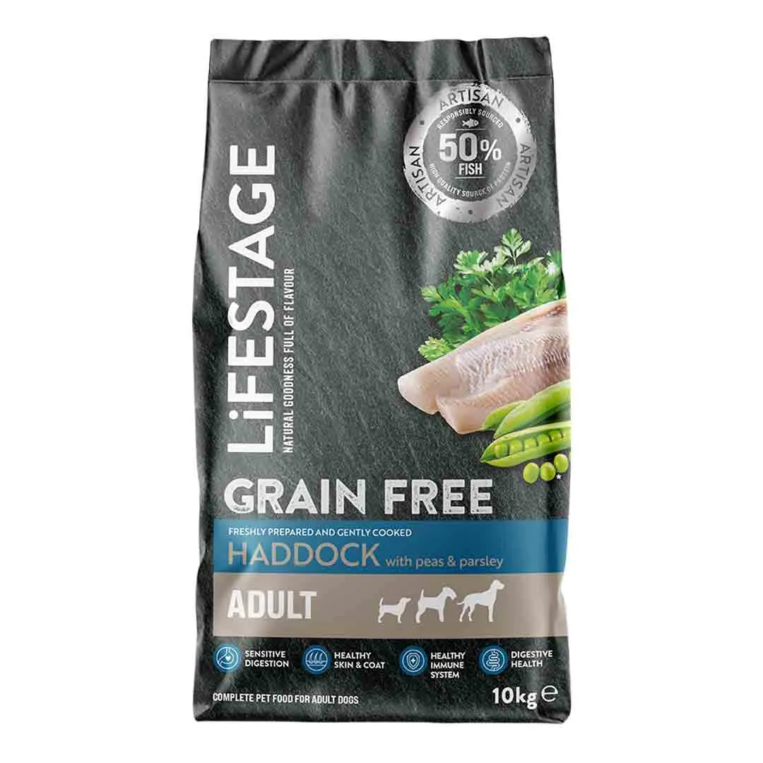 Lifestage Artisan Adult Grain Free Haddock With Peas & Parsley 10kg