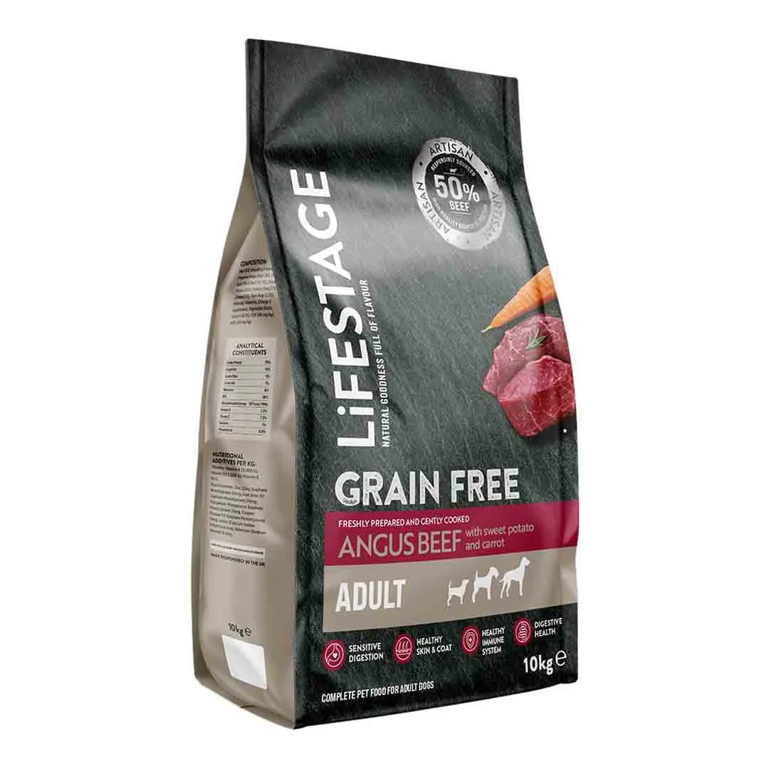 Lifestage Adult, Grain Free Angus Beef With Sweet Potato & Carrot, 10Kg - Image 2