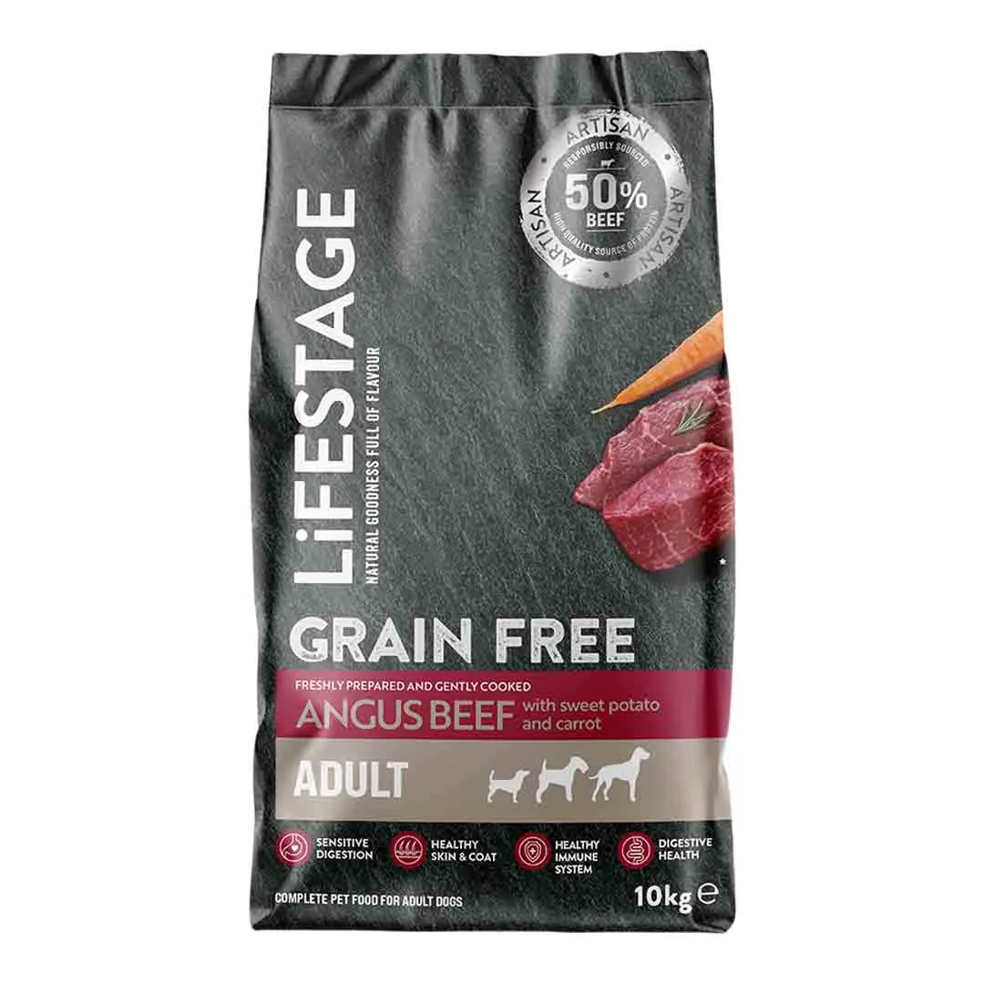 Lifestage Adult, Grain Free Angus Beef With Sweet Potato & Carrot, 10Kg