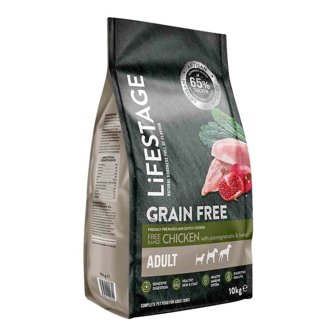 Lifestage Artisan Adult Grain Free Chicken With Pomegranate & Kale 10kg - Image 2