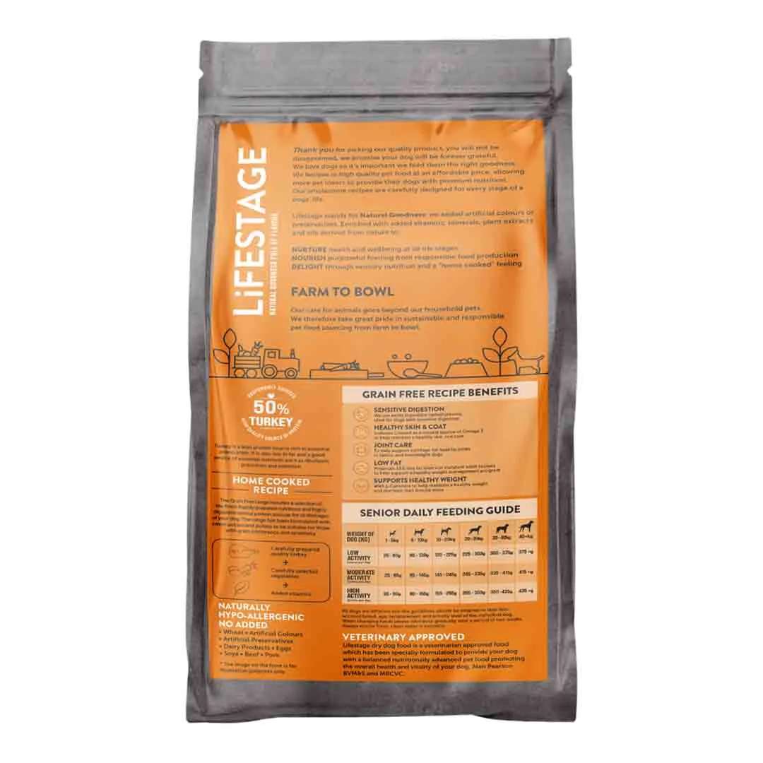 Lifestage Senior Grain Free Turkey With Sweet Potato And Cranberry Dog Food 12kg - Image 2