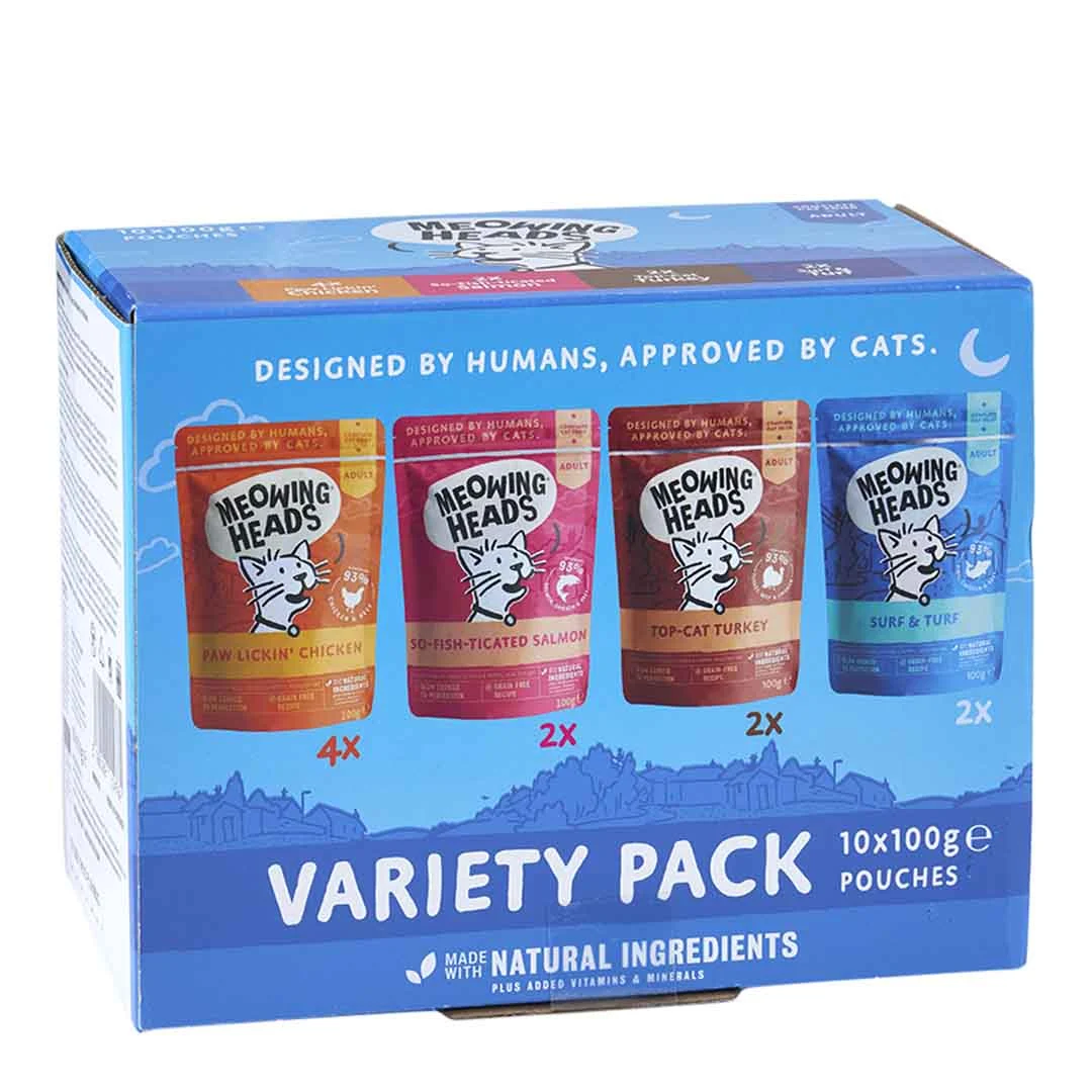 Meowing Heads Adult Variety Wet 10x100g - Image 2