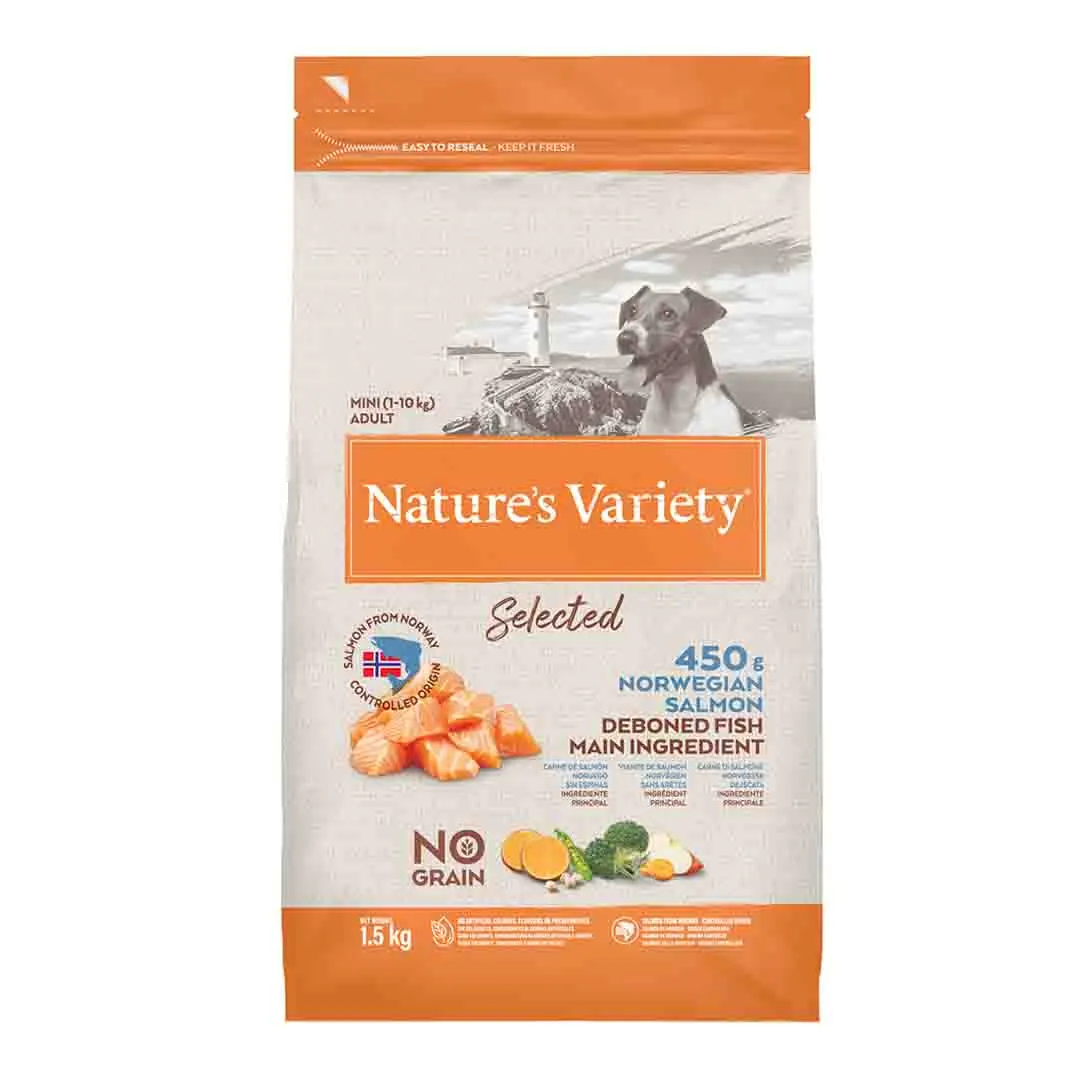 Natures Variety Nature's Variety Selected Dry Mini Adult Dog Norwegian Salmon 1.5kg