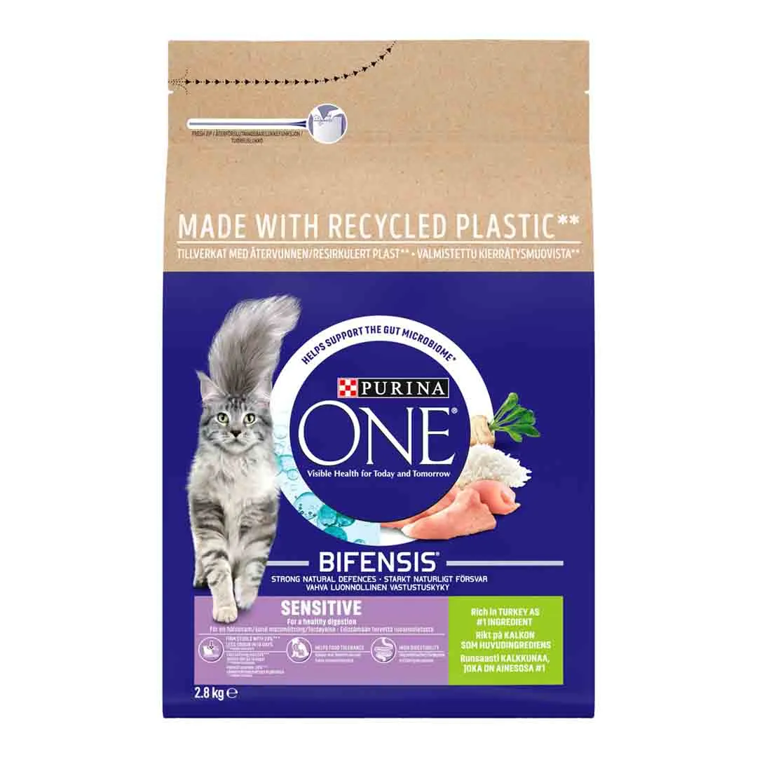 Purina ONE Adult Sensitive Rich In Turkey & Rice 2.8kg