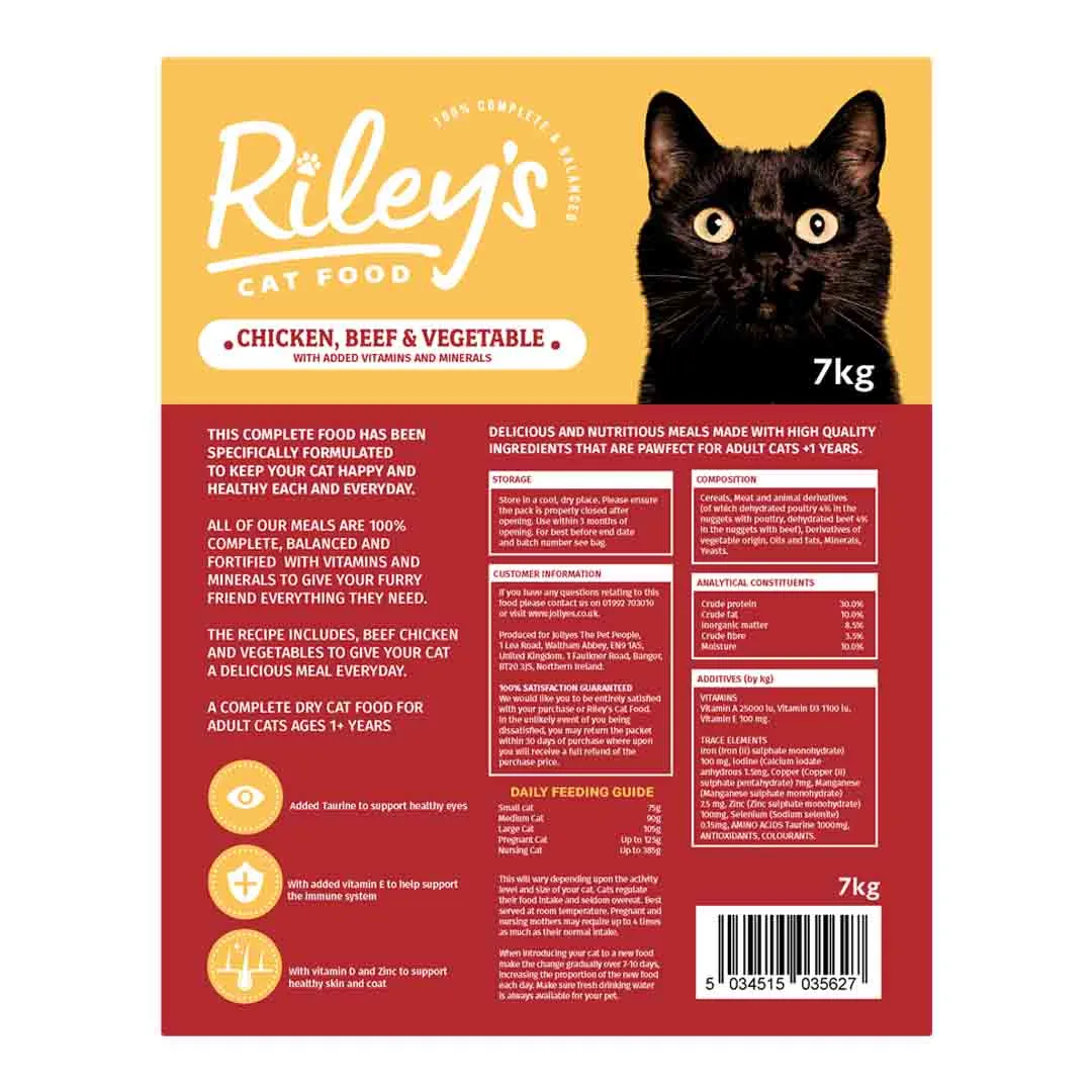Riley's Chicken, Beef & Vegetable Dry Cat Food, 7kg