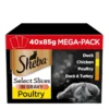 Sheba Select Slices Adult 1+ Wet Cat Food Pouches Poultry Selection In Gravy 40x85g Mega Pack